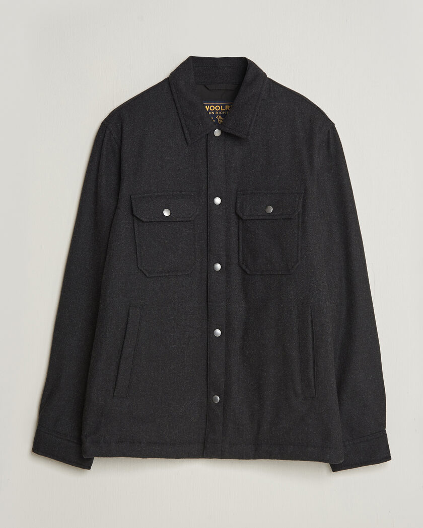 Woolrich Alaskan Wool Light Padded Shirt Jacket Faded Black – Schwarz