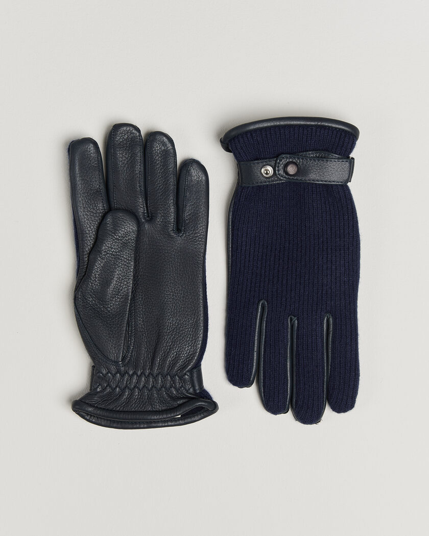 Hestra Christopher Cashmere/Elkskin Glove Navy – Blau