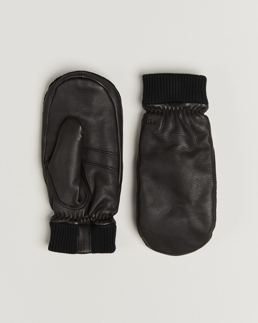 Hestra Tore Deerskin Primaloft Lined Mitt Black – Schwarz