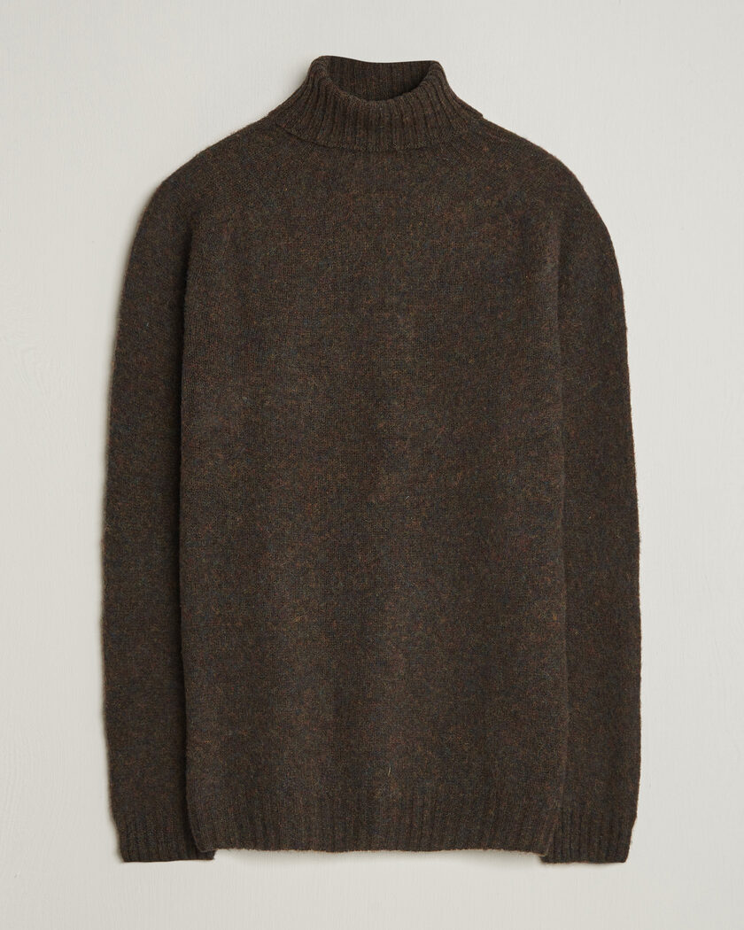 Harley Of Scotland Brushed Supersoft Lambswool Rollneck Carob – Braun