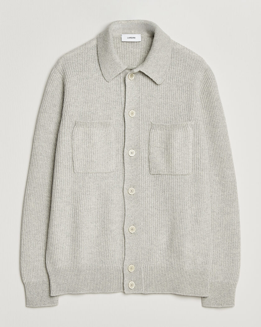Lardini Heavy Knitted Cardigan Light Grey – Grau