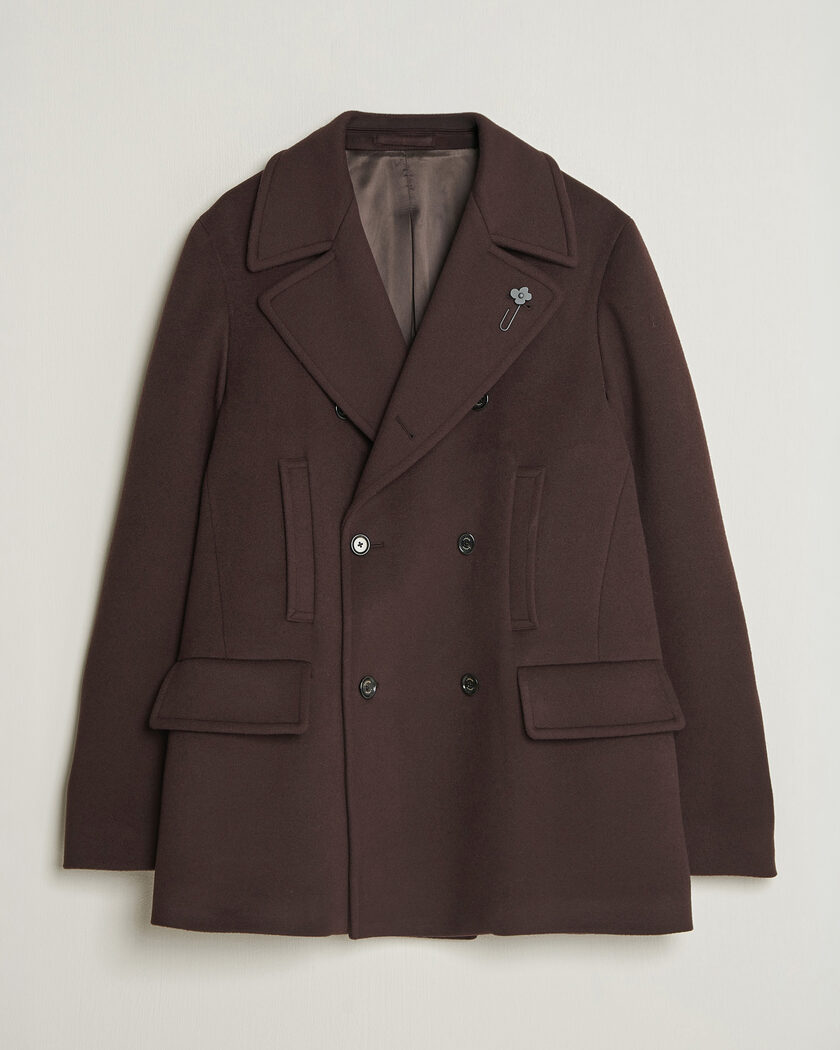 Lardini Wool Peacoat Brown – Braun