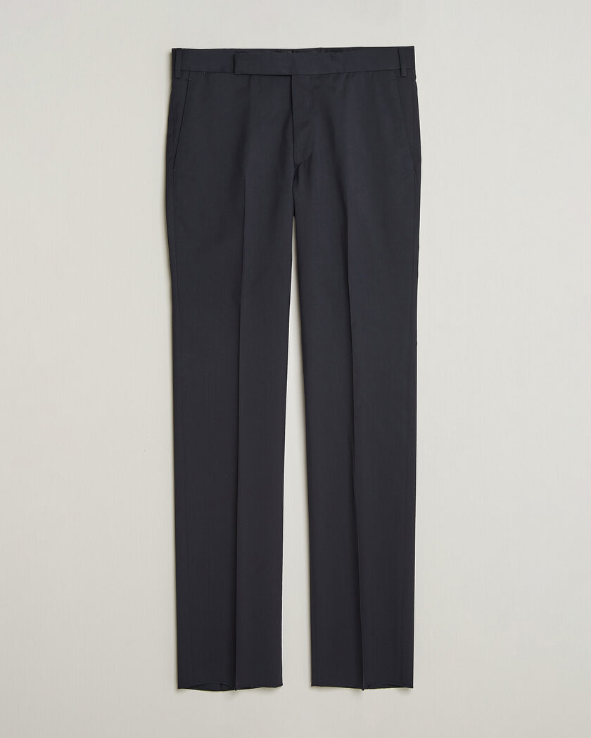 Lardini Straight Fit Wool Trousers Navy – Blau