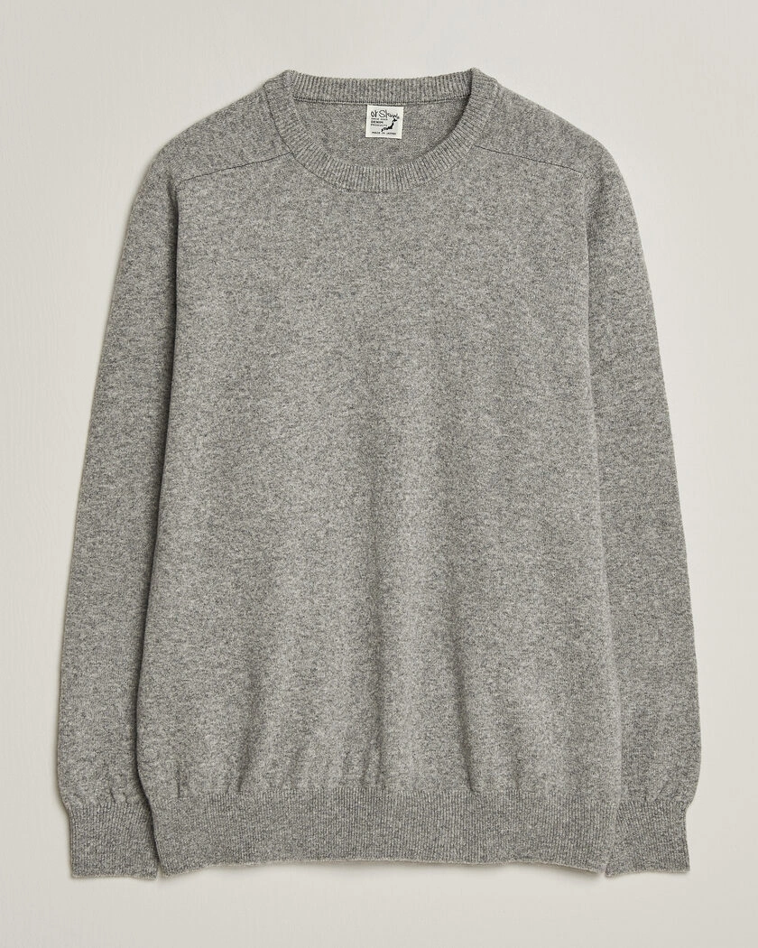 orSlow Simple Crew Neck Sweater Light Grey – Grau