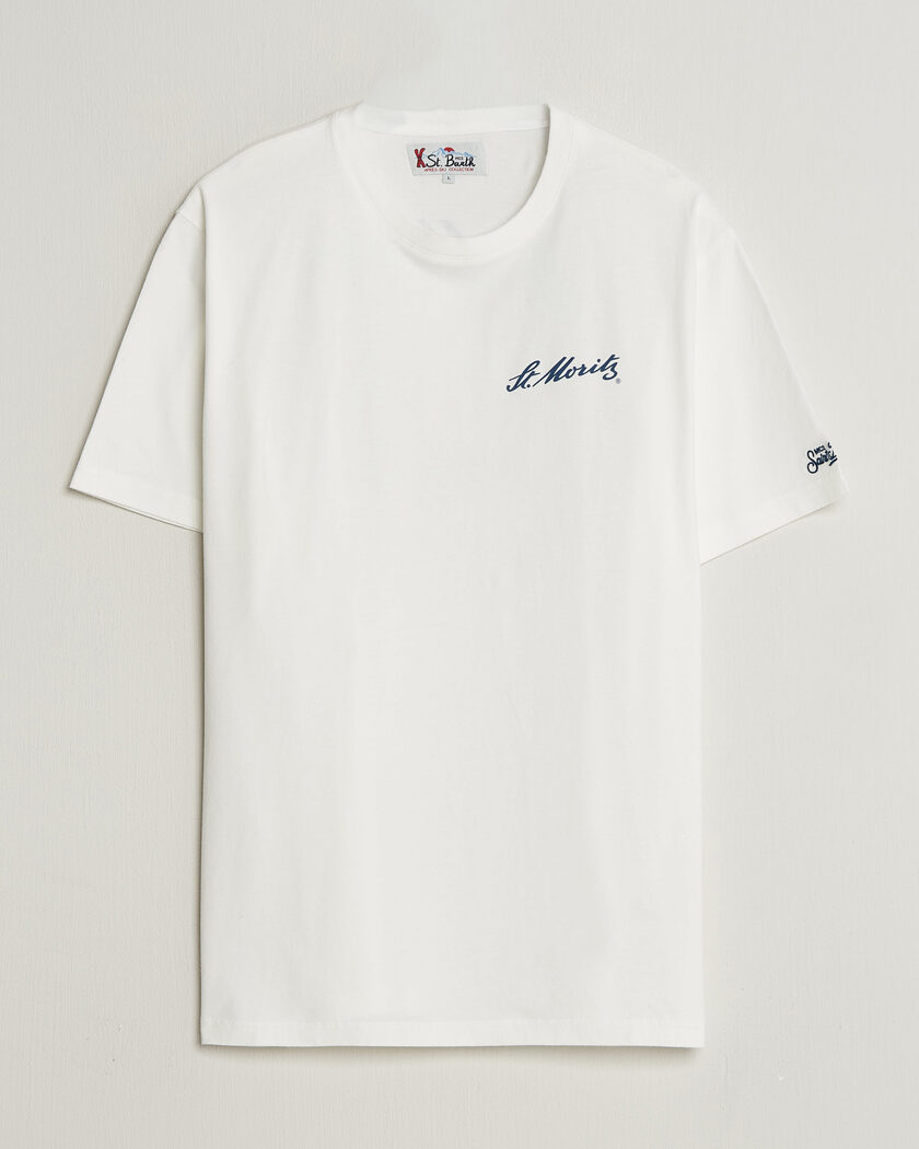 MC2 Saint Barth Back Printed Cotton T-Shirt St Moritz Racing – Weiß