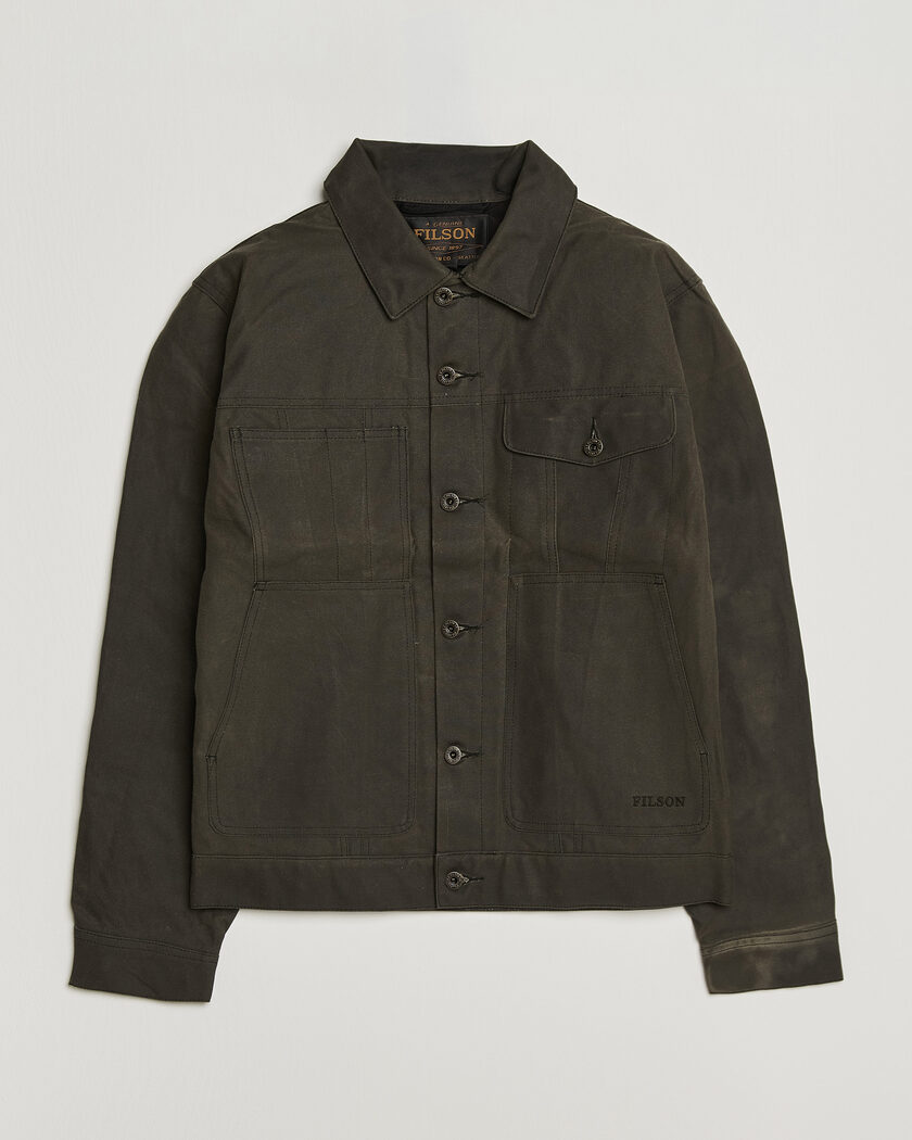 Filson Short Lined Tin Cloth Cruiser Beluga – Grün
