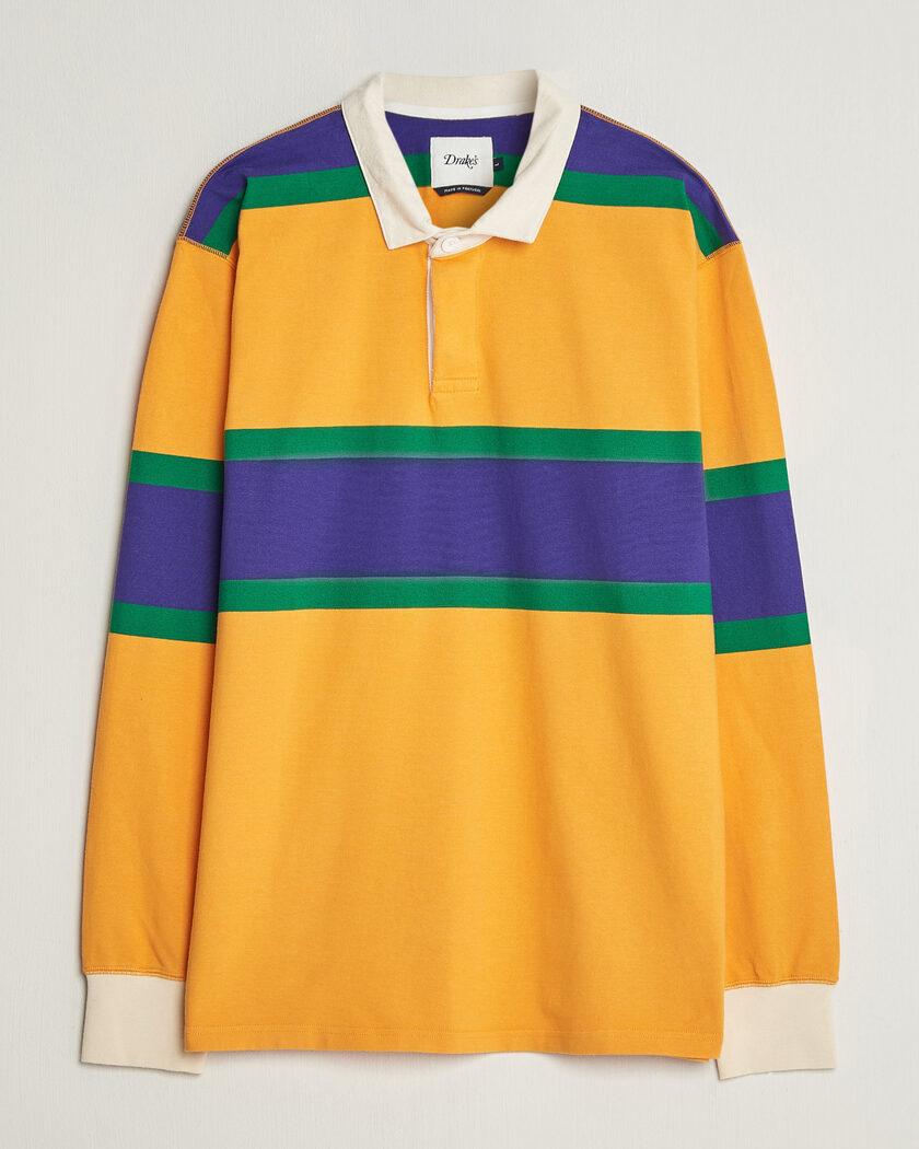Drake's Block Stripe Rugby Yellow – Gelb