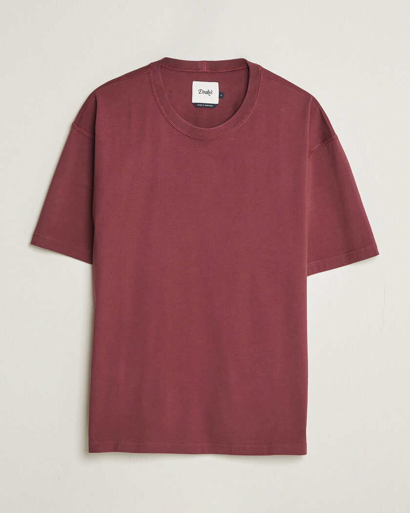 Drake's O´Clock Back Print Hiking T-Shirt Dark Plum – Grau