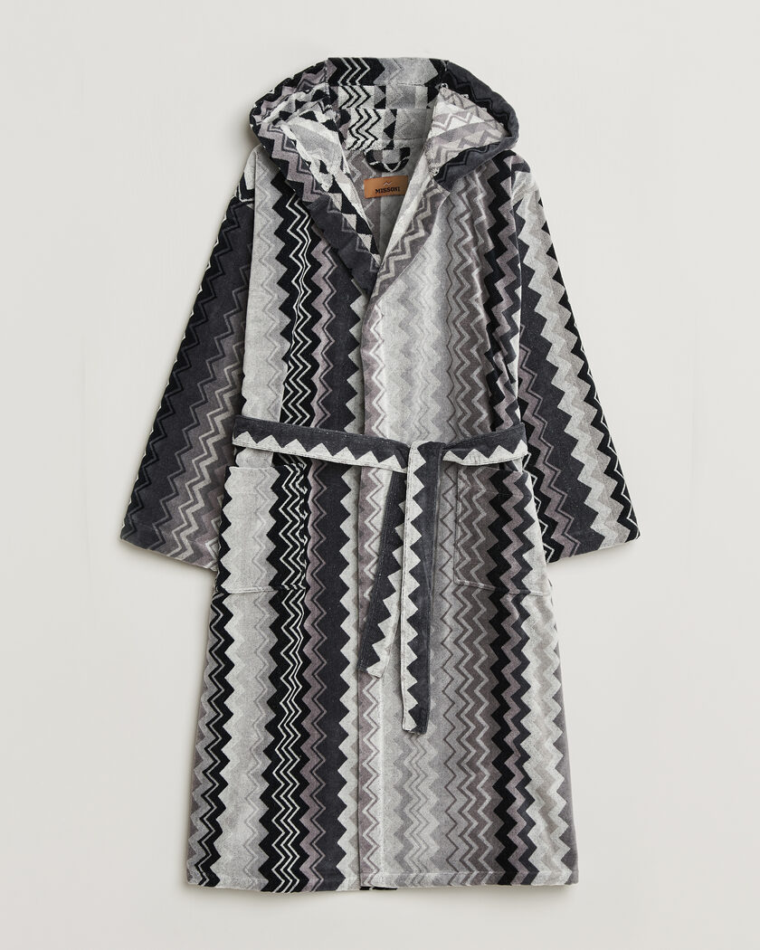 Missoni Home Giacomo Hooded Bathrobe Multi Black – Schwarz
