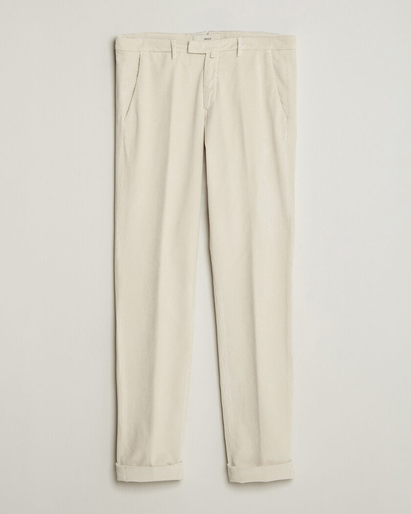 Briglia 1949 Slim Fit Corduroy Trousers Off White – Weiß