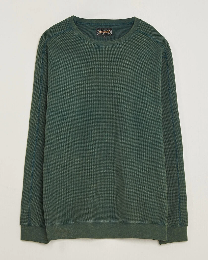BEAMS PLUS Fade Thermal Crew Green – Grün