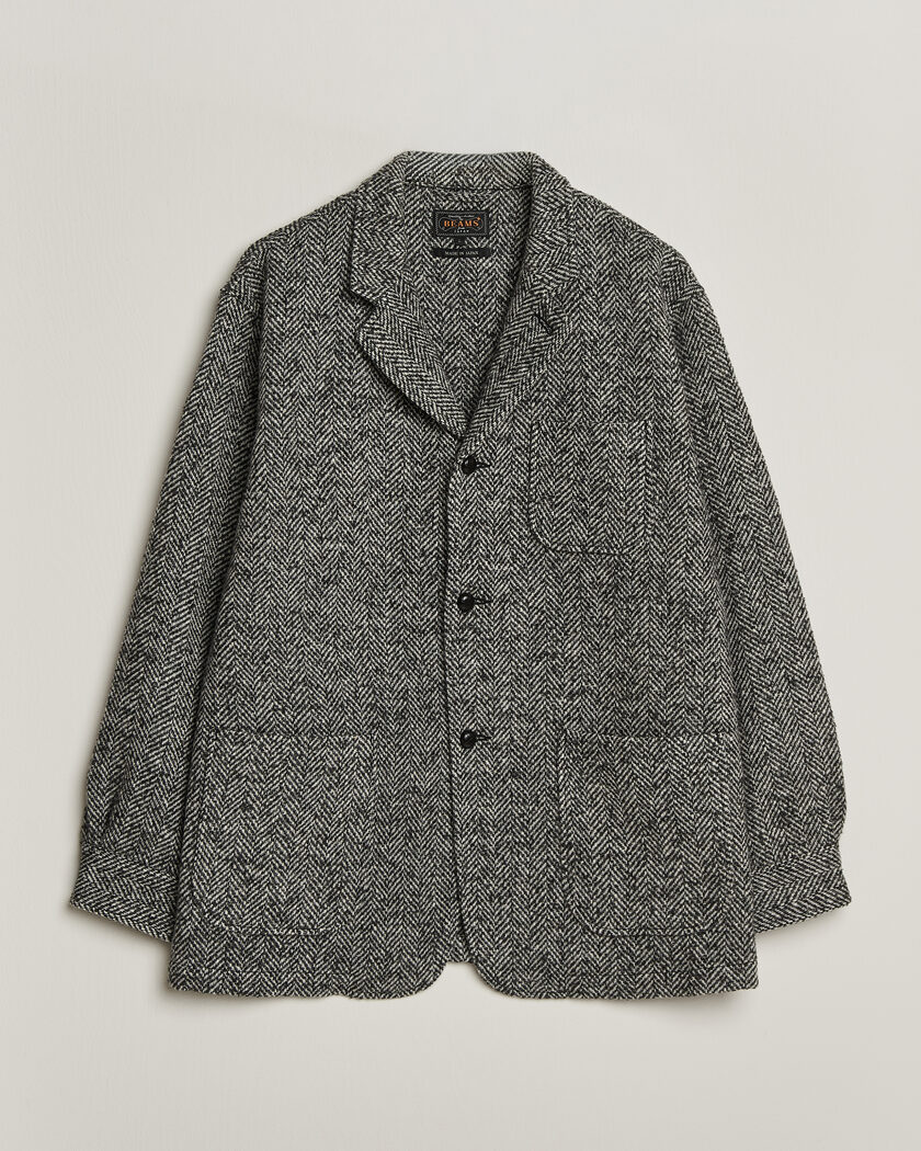 BEAMS PLUS Wool Herringbone Jacket Grey – Grau