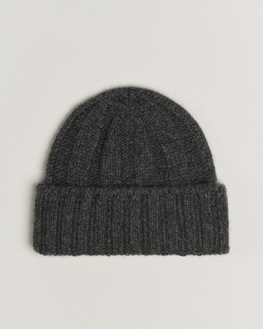 BEAMS PLUS Cashmere Rib Beanie Grey – Grau