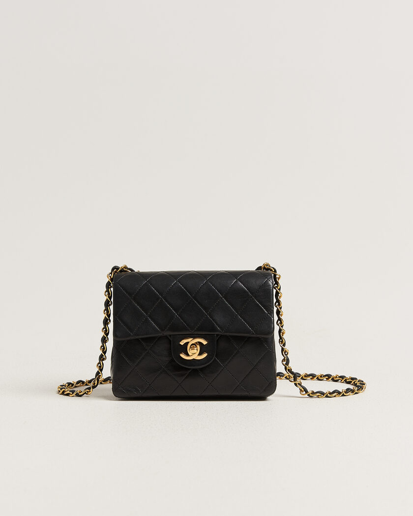 Chanel Pre-Owned Classic Mini Square Single Flap Bag Lambskin Black – Schwarz