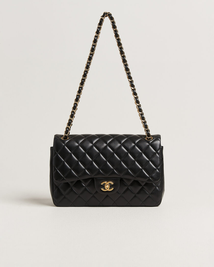 Chanel Pre-Owned Classic Jumbo Double Flap Bag Lambskin Black – Schwarz