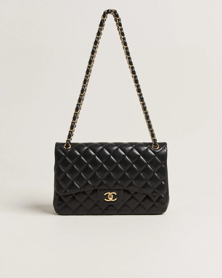 Chanel Pre-Owned Classic Jumbo Double Flap Bag Lambskin Black – Schwarz