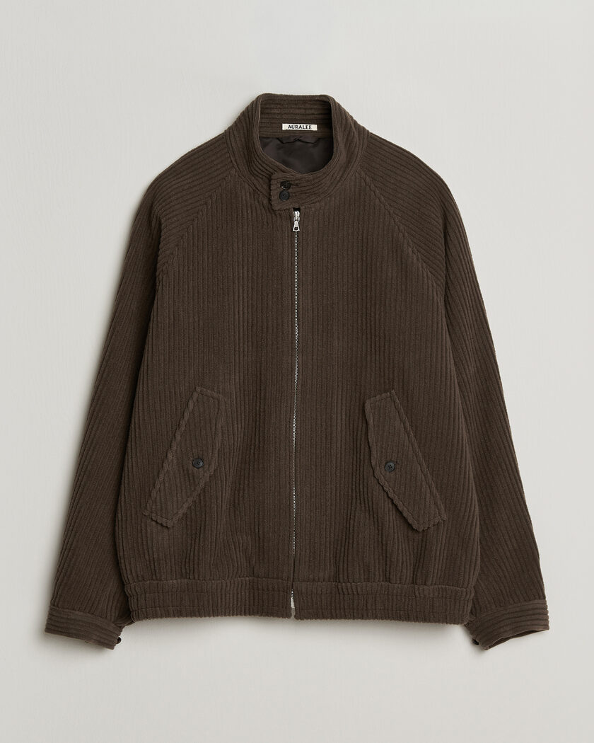Auralee Wool Cashmere Corduroy Zip Jacket Smoky Brown – Braun
