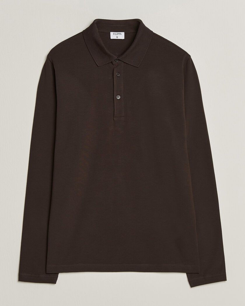 Filippa K Luke Lycra Polo Shirt Dark Chocolate – Braun