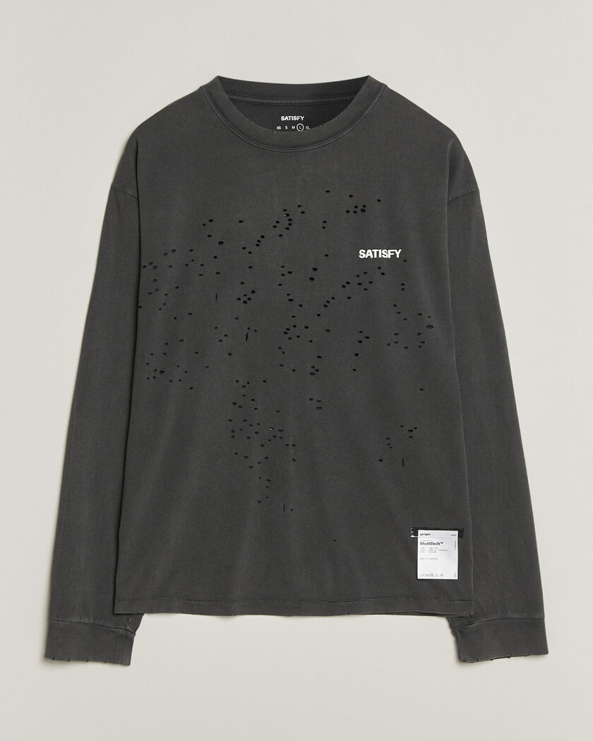 Satisfy MothTech Long Sleeve T-Shirt Aged Black – Schwarz