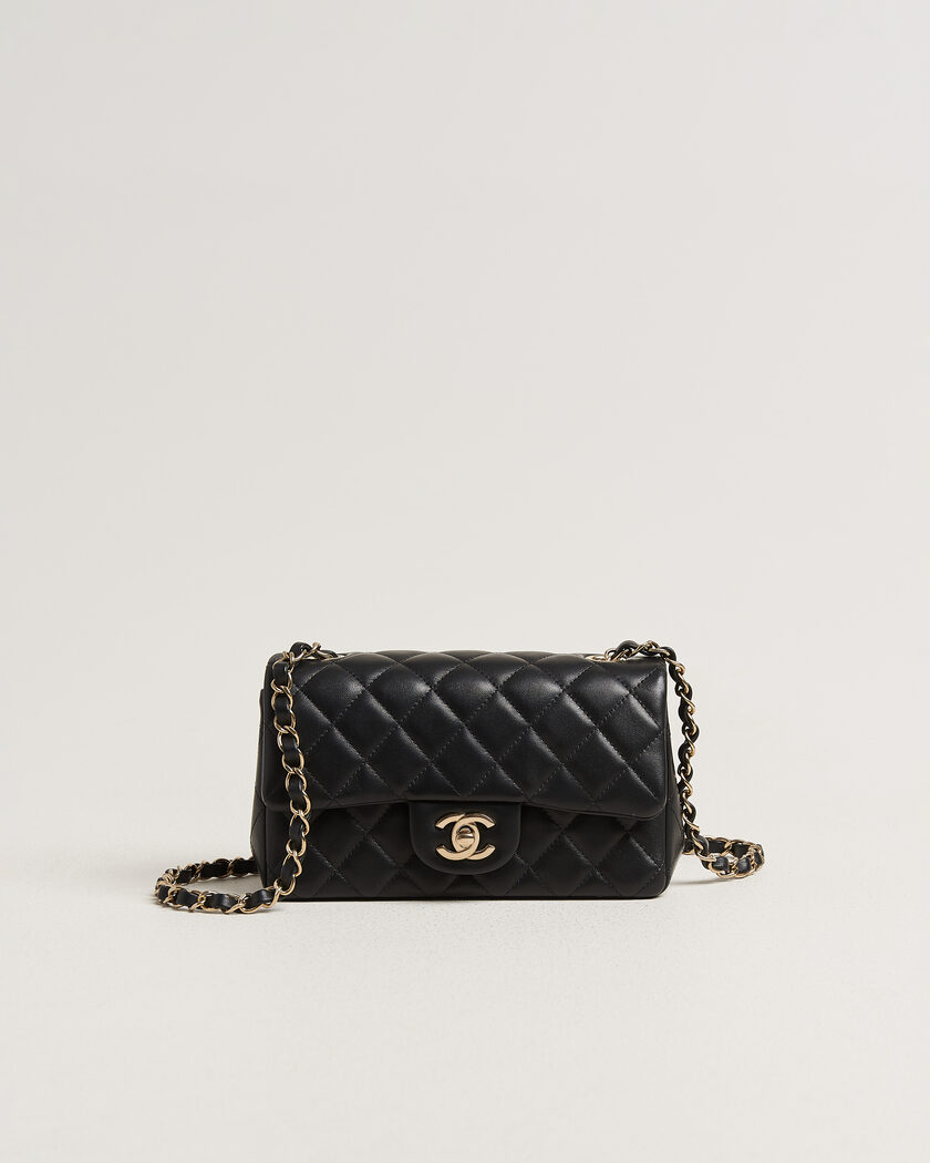 Chanel Pre-Owned Classic Mini Rectangular Single Flap Bag Lambskin Black – Schwarz