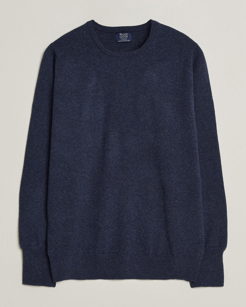 William Lockie Rob Lambswool Crewneck Astra – Blau