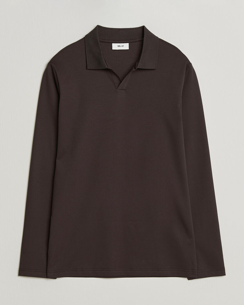 NN07 Paul Long Sleeve Polo Deep Truffle – Braun