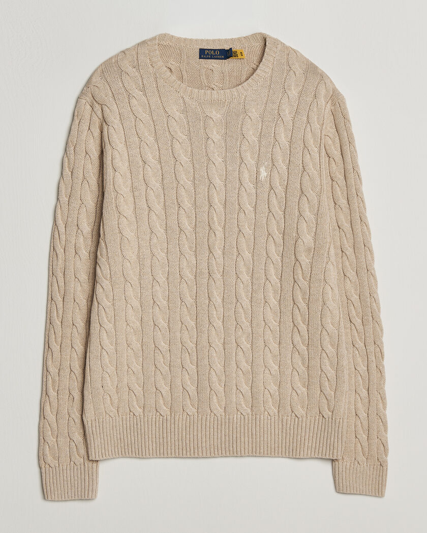 Polo Ralph Lauren Cotton Cable Pullover Jicama Brown Heather – Braun
