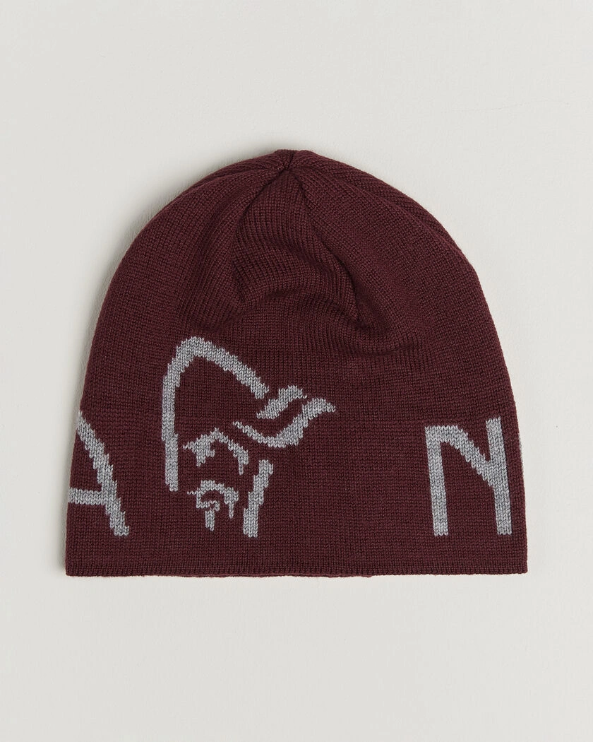Norrøna Mid Merino Wool Logo Beanie Port – Rot