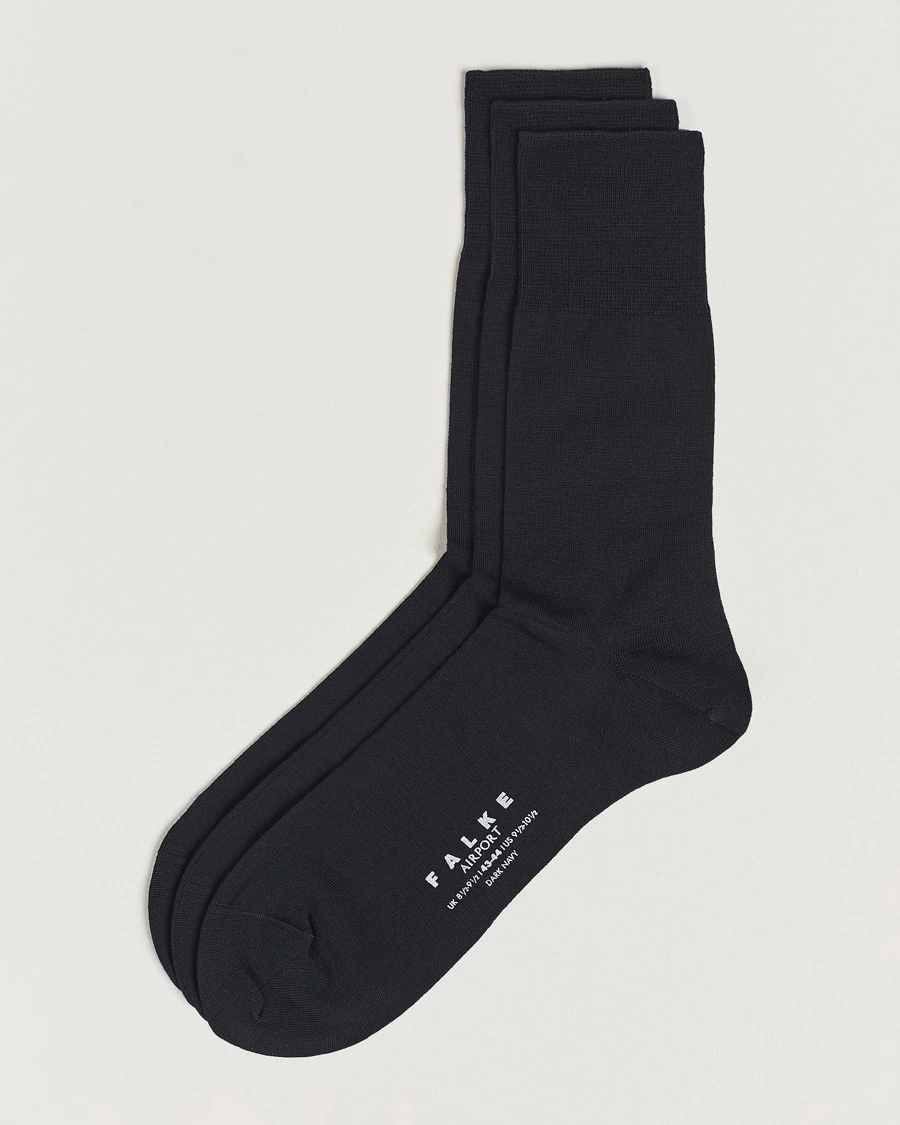 Falke 3-Pack Airport Socks Dark Navy – Blau