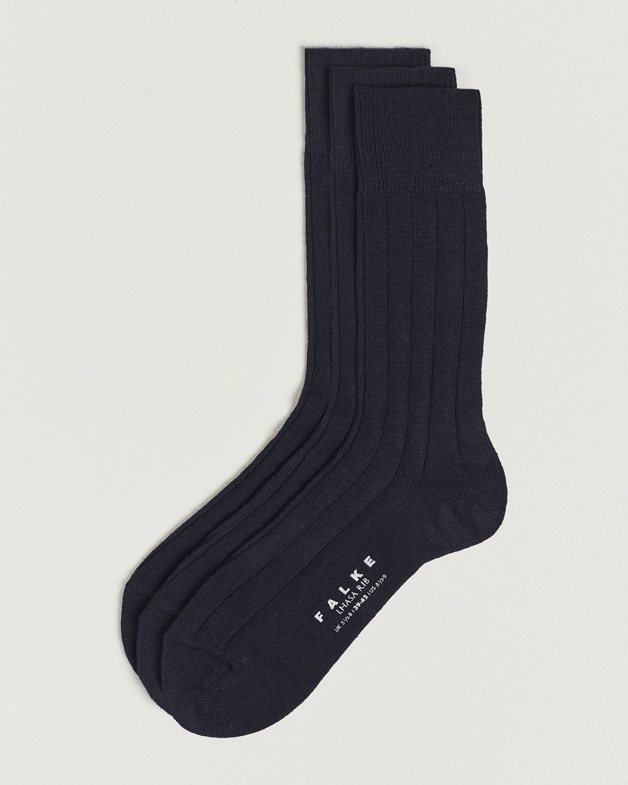 Falke 3-Pack Lhasa Cashmere Socks Dark Navy – Blau