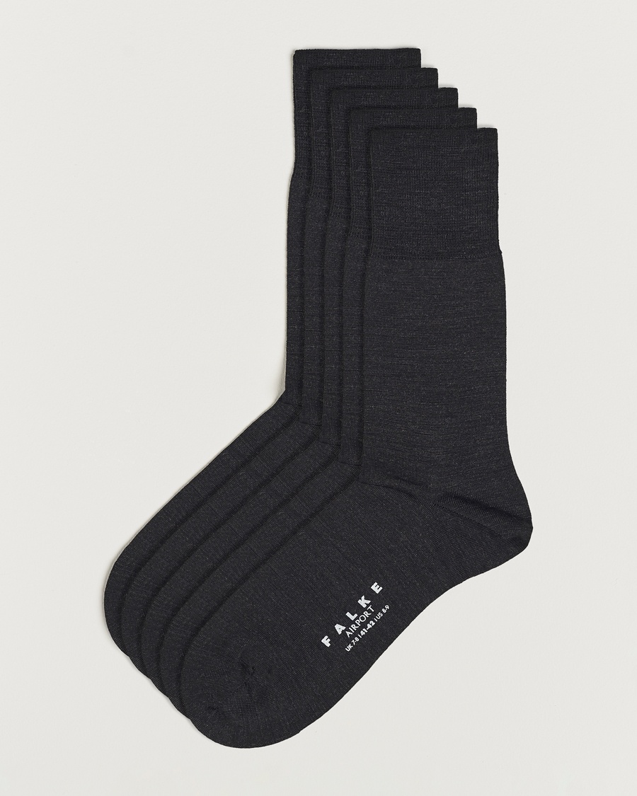 Falke 5-Pack Airport Socks Anthracite Melange – Grau