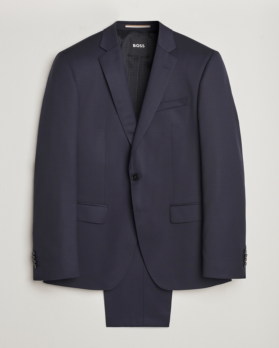 BOSS BLACK Huge Wool Suit Dark Blue – Blau
