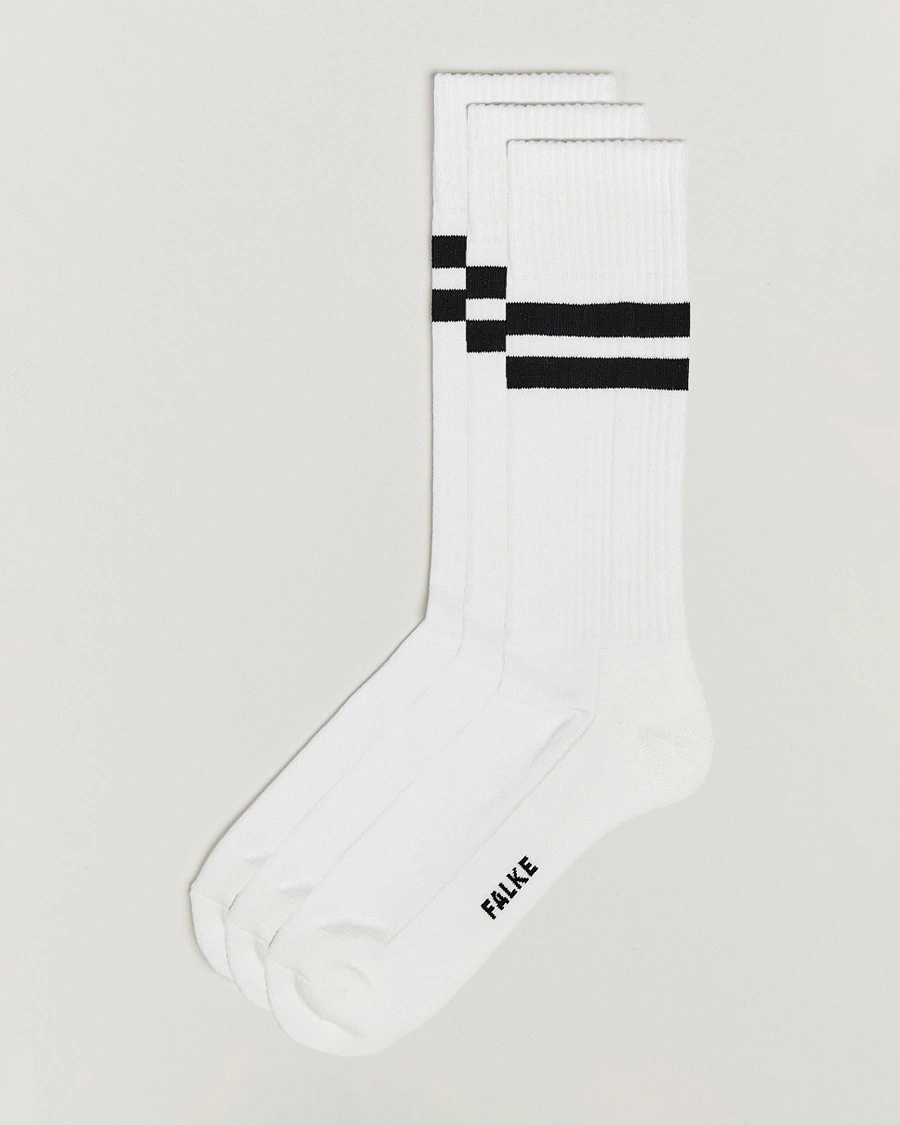 Falke 3-pack Dynamic Tennis Socks White/Black – Weiß