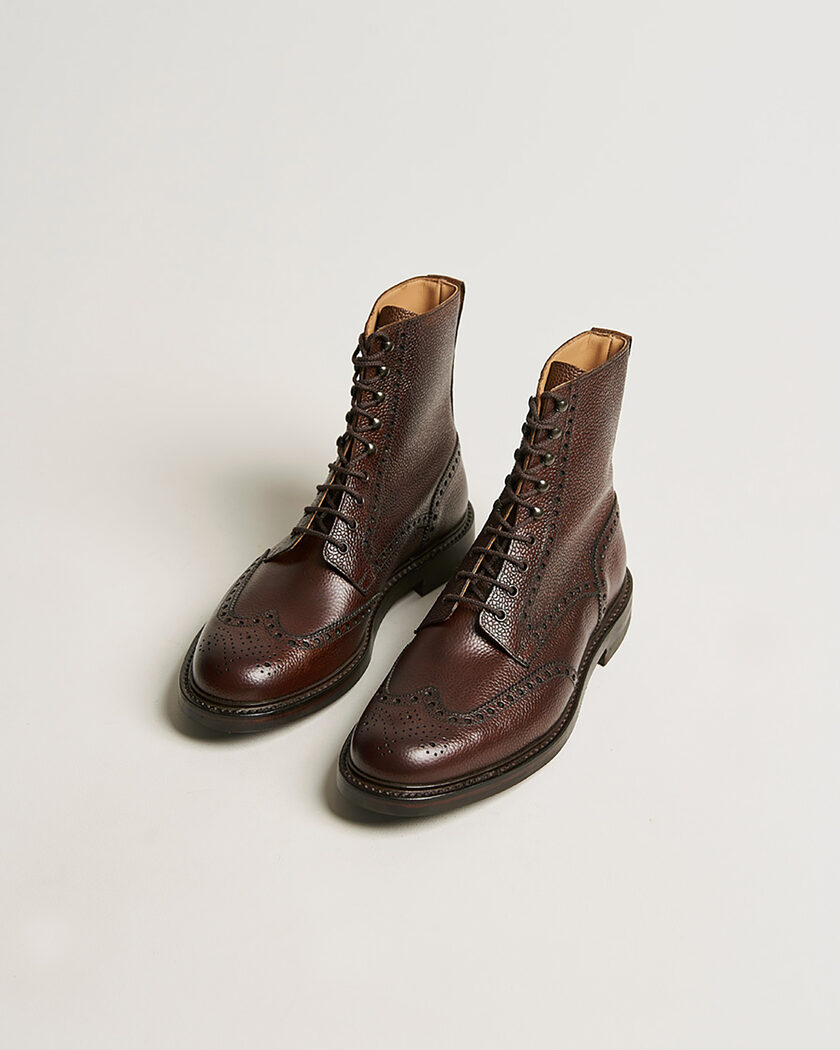 Pre-owned Crockett & Jones Islay Boot Dark Brown Grained Calf UK10 - EU44 – Braun