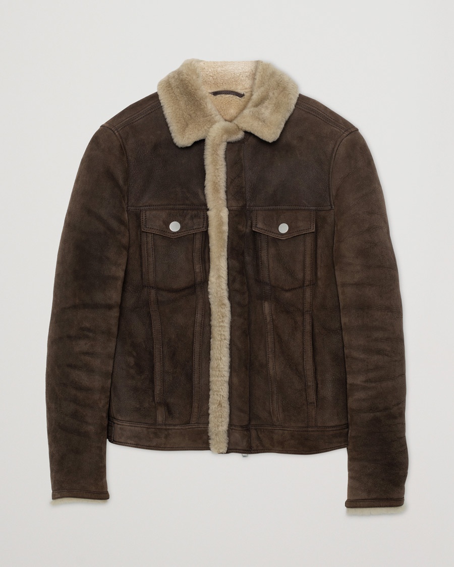 Pre-owned J.Lindeberg Redster Mud Shearling Suede Jacket Mud Brown – Braun