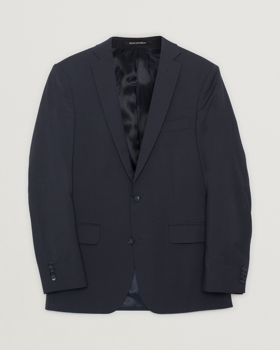 Pre-owned Oscar Jacobson Floyd Wool Stretch Blazer Navy 44 – Schwarz