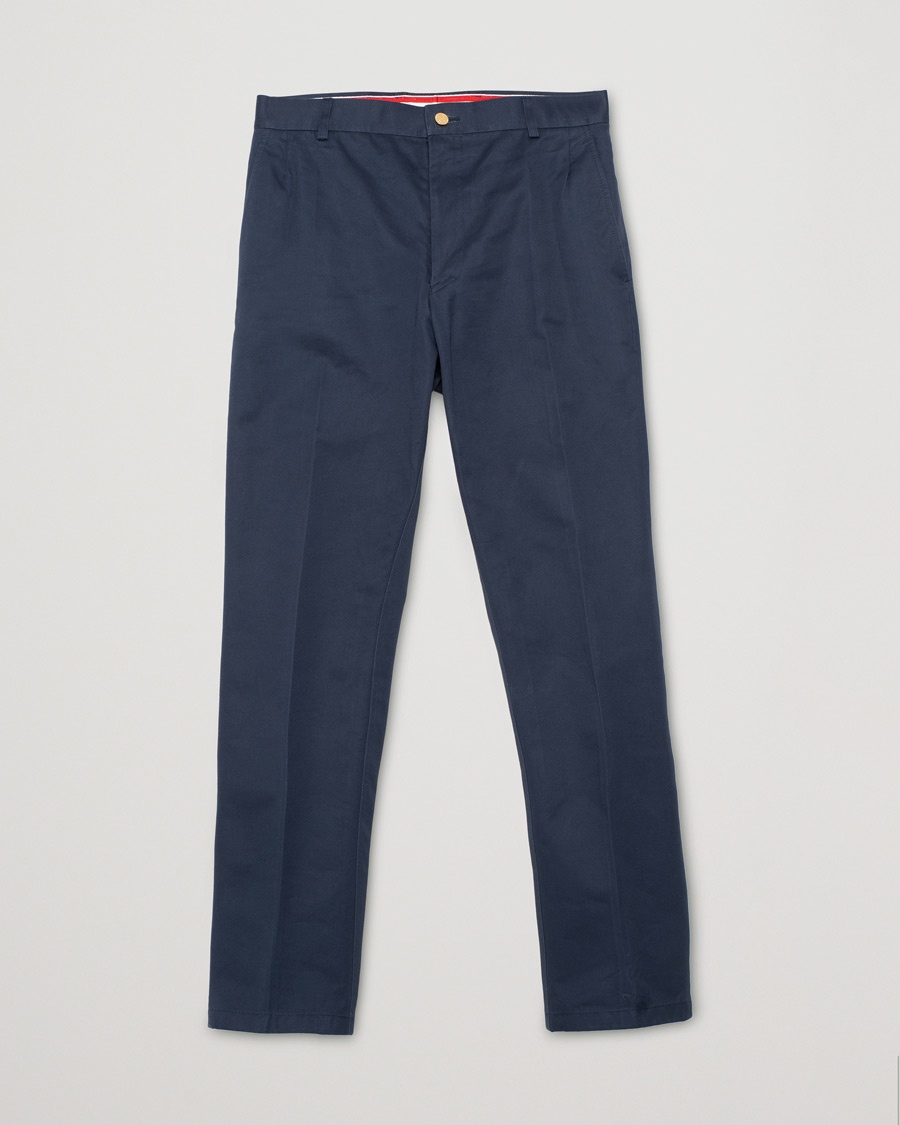 Pre-owned Thom Browne Unconstructed Cotton Twill Chinos Navy – Blau