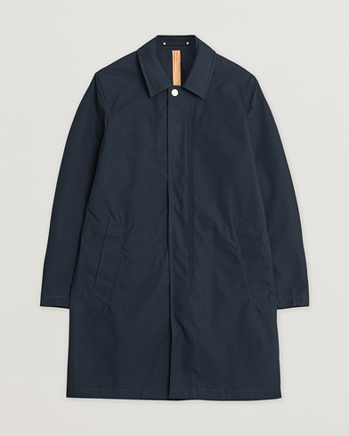 Pre-owned Private White V.C. Unlined Cotton Ventile Mac Coat 3.0 Navy 2 - XS – Blau