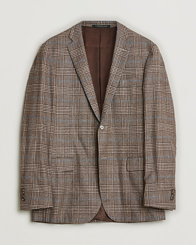 Pre-owned Corneliani Check Wool Blazer Brown 52 – Braun