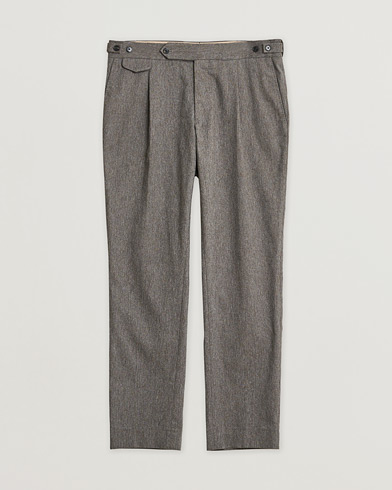 Pre-owned Lardini Wool Pleated Trousers Taupe 52 – Beige