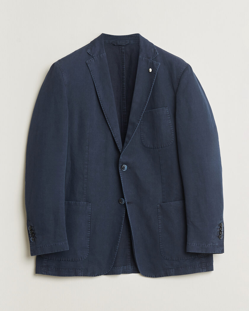Pre-owned L.B.M. 1911 Jack Regular Fit Cotton & Linen Blazer Navy 52 – Blau