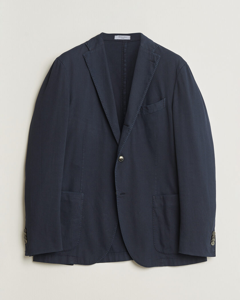 Pre-owned Boglioli K Jacket Cotton Stretch Blazer Navy 52 – Blau