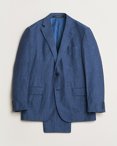 Pre-owned Corneliani Linen/Wool Blend Suit Blue 52 – Blau