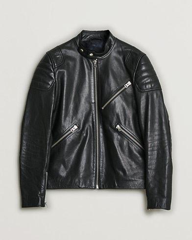 Pre-owned Acne Studios Oliver Leather Jacket Black 48 – Schwarz