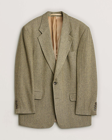 Pre-owned BOSS Vintage Wool Herringbone Blazer Beige 50 – Braun