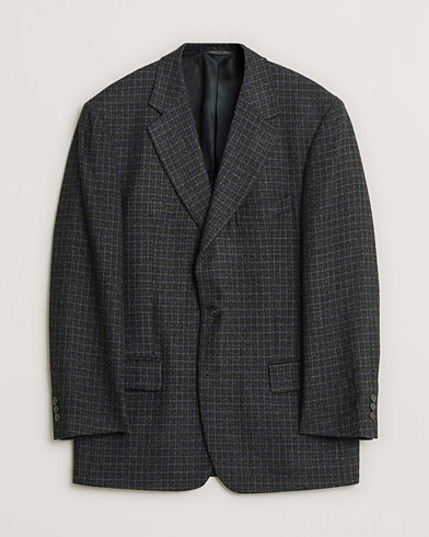 Pre-owned Ermenegildo Zegna Vintage Wool Checked Blazer Dark Grey 50 – Grau