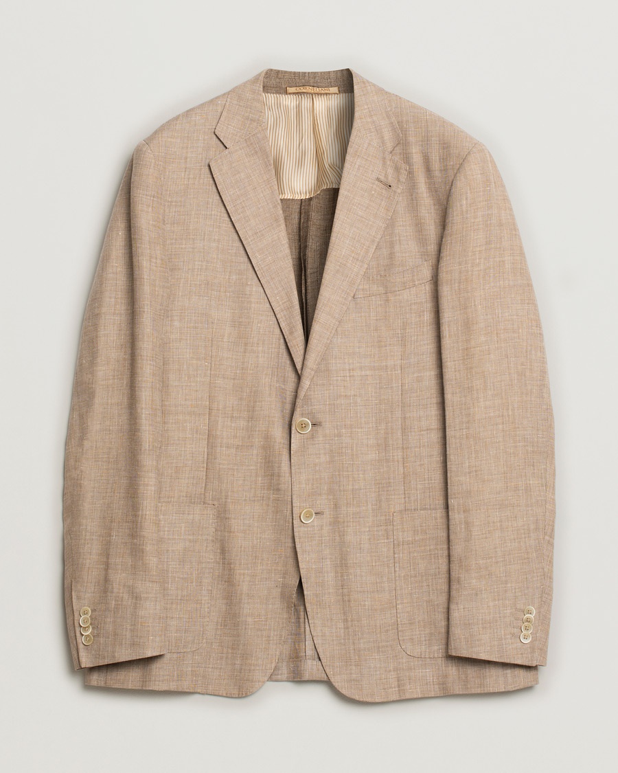 Pre-owned Corneliani Linen/Wool Blazer Beige Melange 52 – Beige