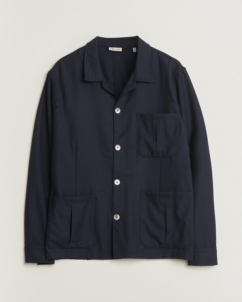 Pre-owned Stenströms Wool Overshirt Navy XXL – Blau