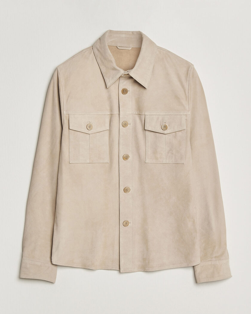 Pre-owned Stenströms Suede Pocket Overshirt Beige M – Beige
