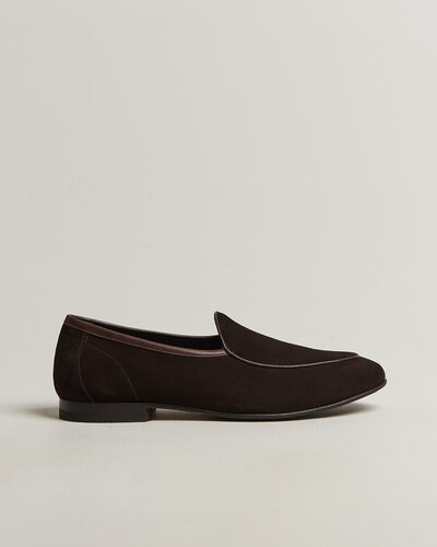 Loake 1880 Belgrave Suede Belgian Loafer Dark Brown